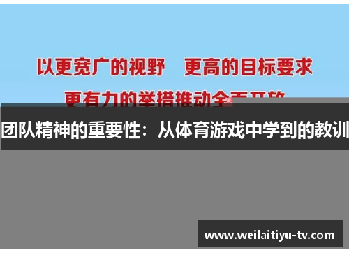 团队精神的重要性：从体育游戏中学到的教训